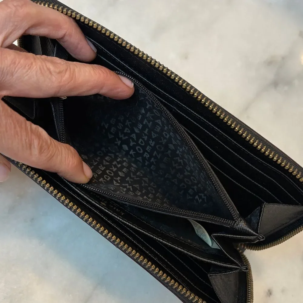 Kate Spade Wallet Leather Color block Saffiano Full Zip Continental Wallet